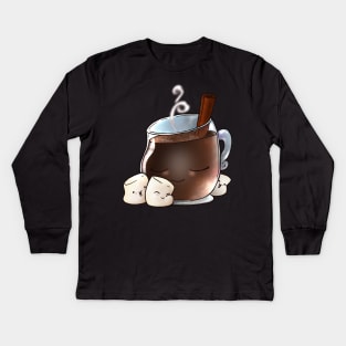 Hot Chocolate and Marshmallows Kids Long Sleeve T-Shirt